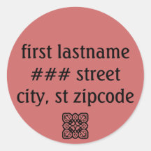 return address label - personalise info round stickers