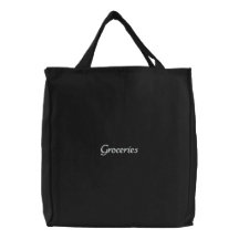 Reusable stylish embroidered grocery bag
