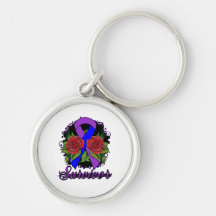 Rheumatoid Arthritis Survivor Rose Grunge Tattoo Keychain