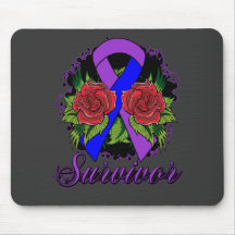 Rheumatoid Arthritis Survivor Rose Grunge Tattoo Mouse Pads