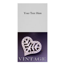 Rhinestone Heart Photo Cards