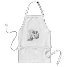 Rhino Rhinoceros Pencil Drawing sketch Aprons