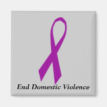 Ribbon, End Domestic Violence Refrigerator Magnet