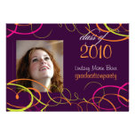 Ribbons/swooshes Graduation Invitation Photo/plum
