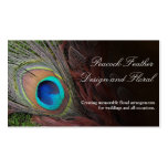 Rich Peacock Feather with Green Moss Business Card
