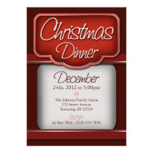 Rich Red Velvet Christmas Dinner Invitations