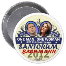 Rick Santorum and Michele Bachmann in 2012 Pinback Buttons