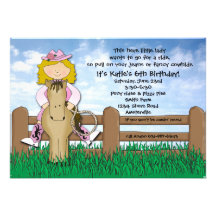 Ride 'em Cowgirl Blonde Invitation