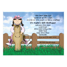 Ride 'em Cowgirl Braided Invitation