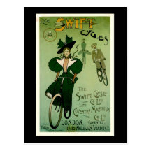 Ride SWIFT Cycles Vintage Poster Postcard