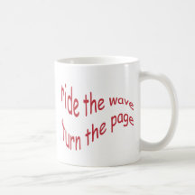 ride the wave, turn the page mug