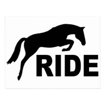 RIDE with Jumping Horse (black) Post Cards