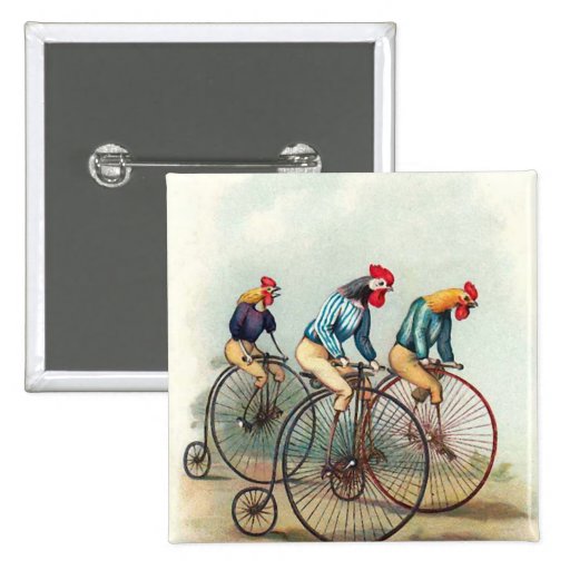 Riding Roosters Button