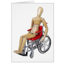 RidingRedWheelchair Greeting Cards