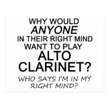 Right Mind Alto Clarinet Post Cards