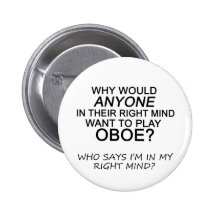 Right Mind Oboe Pinback Buttons