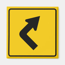 Right Turn Ahead Highway Sign Magnet