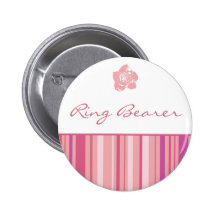 Ring Bearer Button-Modern Stripes (Pink)