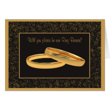 Ring Bearer Request Gold Rings Swirls Cards