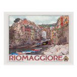 Riomaggiore Harbour - on White.jpg Postcard