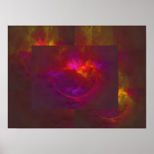 Rising moon - red print