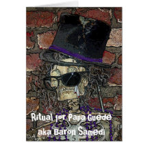 Ritual for Papa Guede aka Baron Samedi Greeting Card