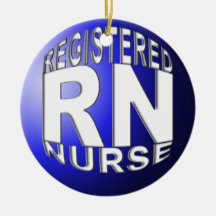 RN REGISTERED NURSE BLUE CHRISTMAS BALL ORNAMENT