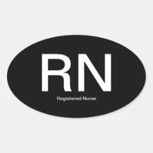 RN Registered Nurse Oval Bumper Sticker
