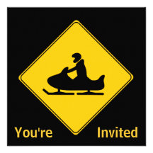 Road Sign- Snowmobile Custom Invite