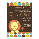 Roaring Lion Dots Baby Shower Invitation