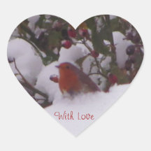 Robin Redbreast in the Snow Stickers