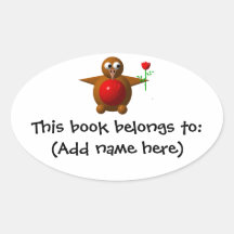 Robin with a rose stickers