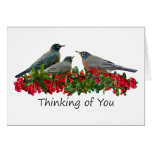 Robins in Berries Card