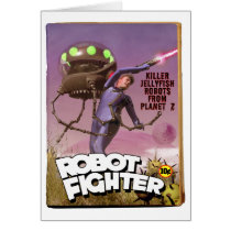 Robot Fighter Fake Pulp Cover Card cards