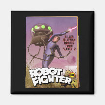Robot Fighter Fake Pulp Cover Magnet