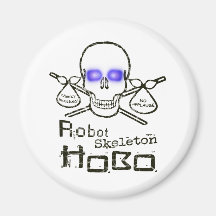 Robot Skeleton Hobo Refrigerator Magnet