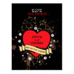 Rock and Roll Grungy Heart (Brown) Save the Date Postcards