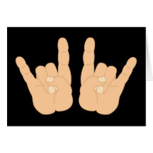 Rock and Roll Hand Sign Greeting Card