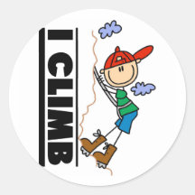 Rock Climbing Tshirts and Gifts Round Stickers
