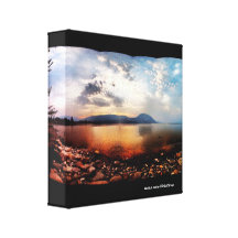 Rock Lake Grey Cloud Sky Canvas Print