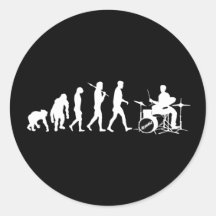 Rock Music Drummer and Jazz Dubstep Drums Round Sticker