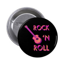 Rock 'n Roll Acoustic Guitar Button