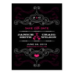 Rock 'n' Roll Poster (Black / Pink) Save the Date Postcards