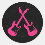 Rock 'n' Roll Wedding Poster (Black / Pink) Stickers