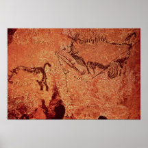 Rock painting of a hunting scene, c.17000 BC Posters