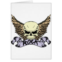 Rock Skull with Wings Card