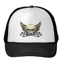 Rock Skull with Wings Mesh Hats