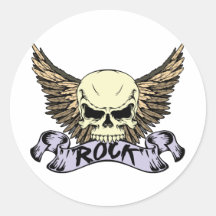 Rock Skull with Wings Sticker