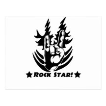 rock star-white postcards