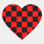 Rockabilly Chequerboard Heart Stickers